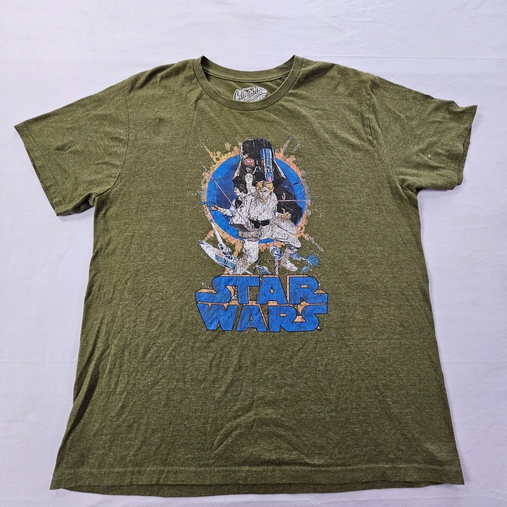 Star Wars Old Navy Collectabilitees Green Short Sleeve T-Shirt Men's XL